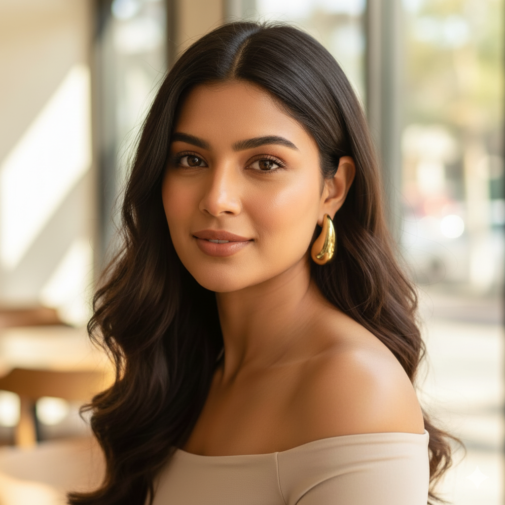 1Pair Korean Water Drop Earrings For Women/Girls (Kaju Shape Earring)