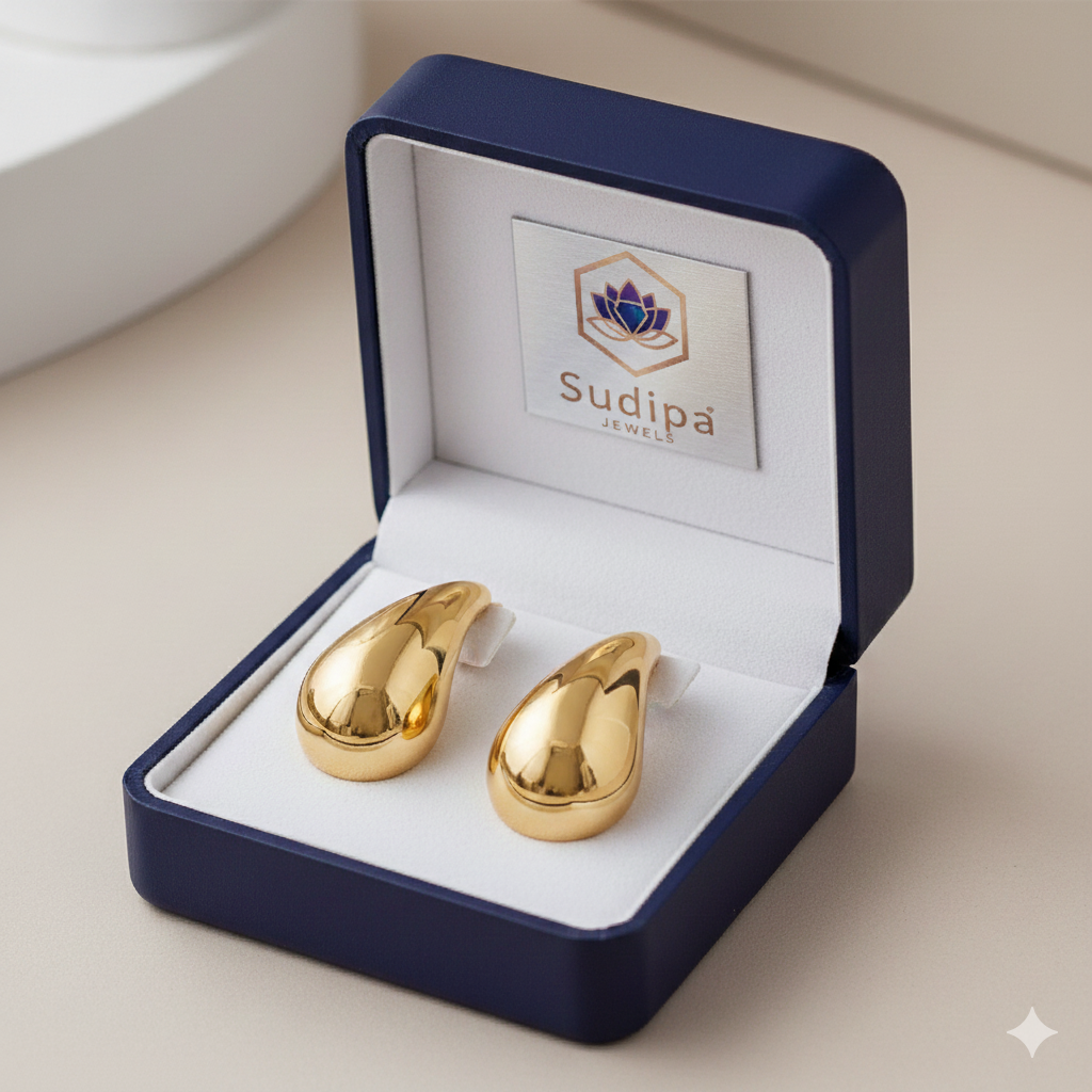 1Pair Korean Water Drop Earrings For Women/Girls (Kaju Shape Earring)