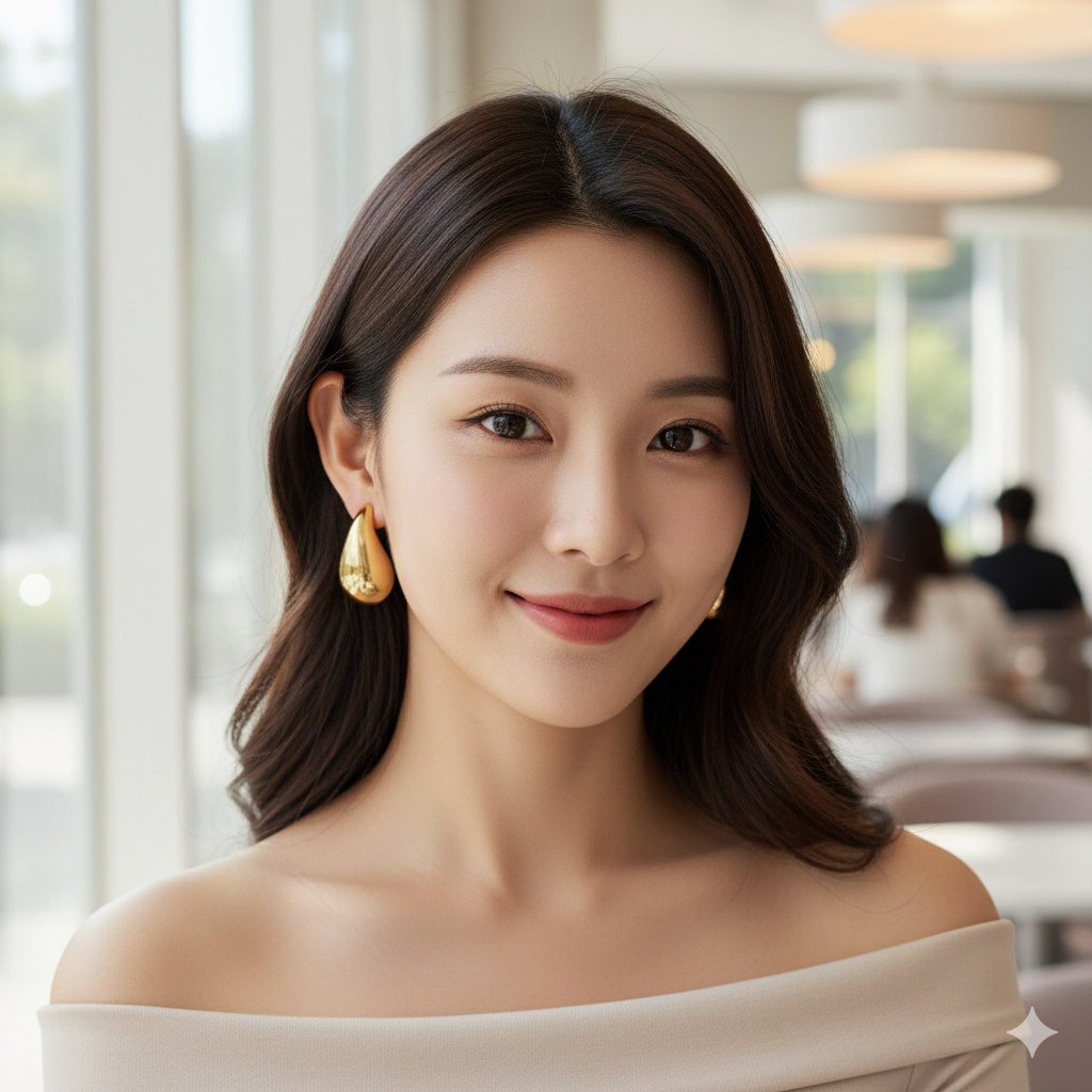 1Pair Korean Water Drop Earrings For Women/Girls (Kaju Shape Earring)