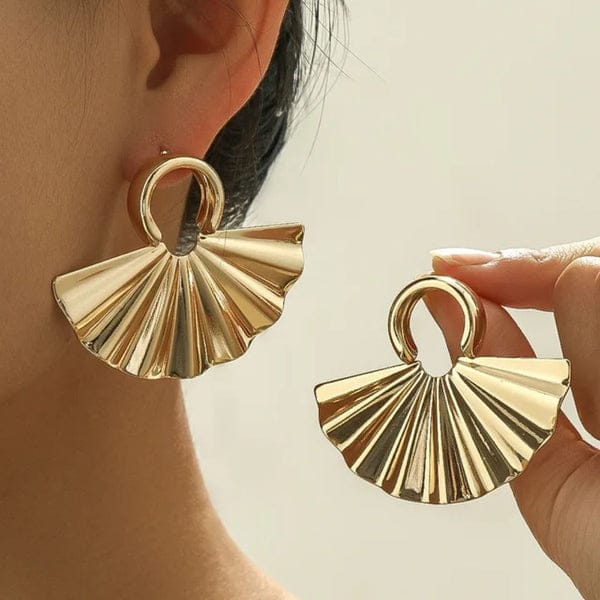 Latest korean style Gold Plated Anti Tanish Big Earrings for Women and Girls