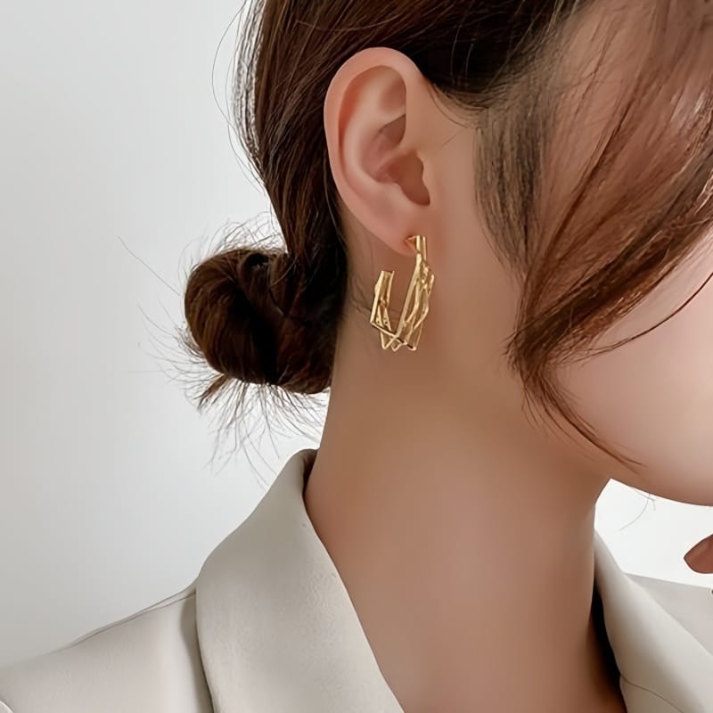Sudipa Jewels Elegant Gold Hoop Earrings For Women/Girls