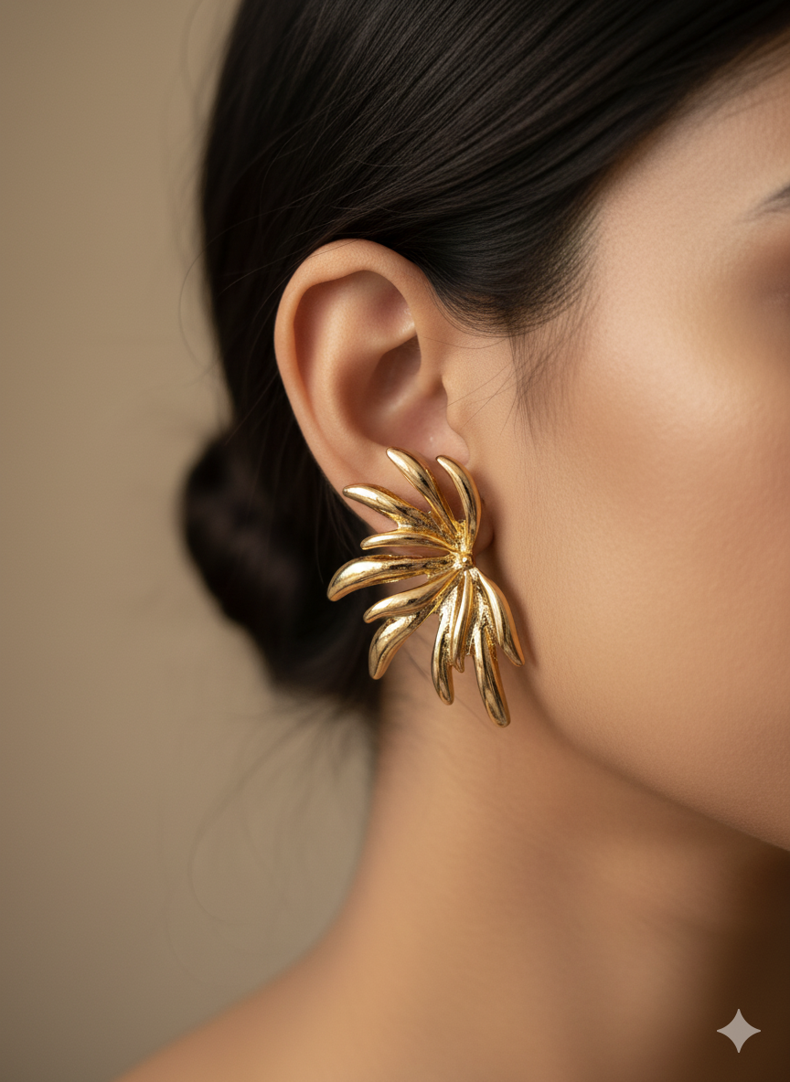 Elegant Gold Color Wing Drop Earrings For Girls/Women