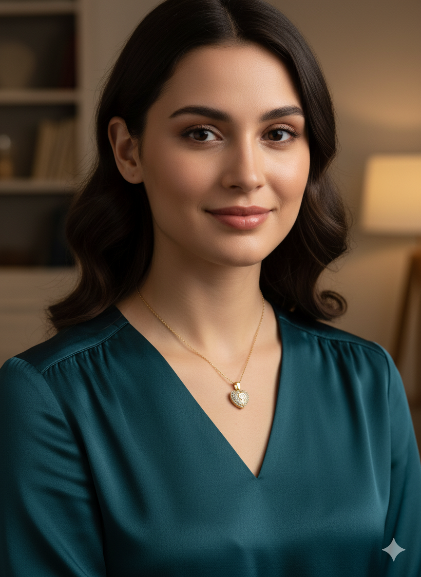 Crystal Alloy Heart-Shaped Pendant on a Chain