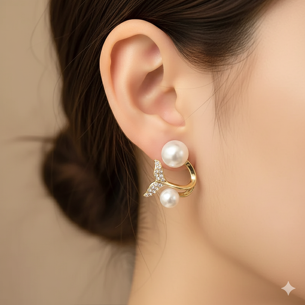 Sudipa Jewels Fish Shaped Pearl Earrings