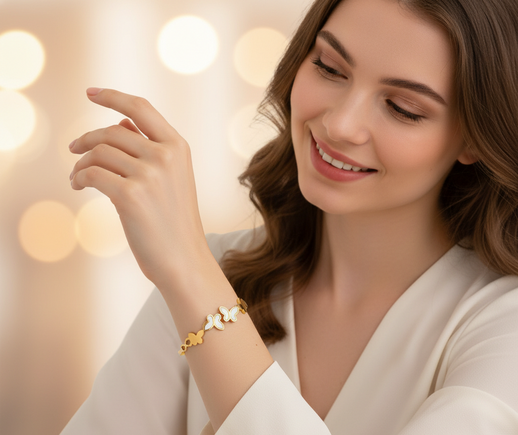 Sudipa Jewels Latest Gold Plated Anti-Tarnish Butterfly Bracelet For Girls/Women