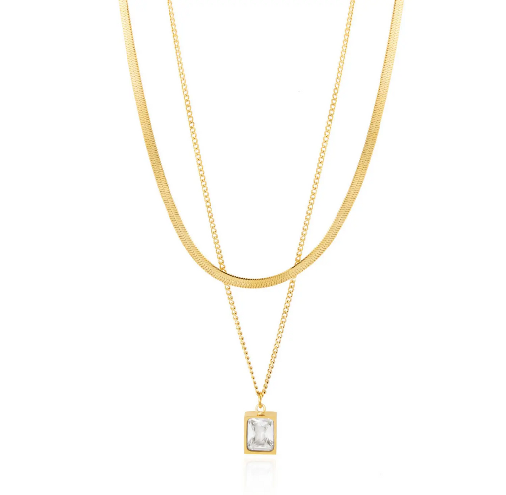 Gold-Plated Anti Tarnish Layered Necklace For Girls and Women