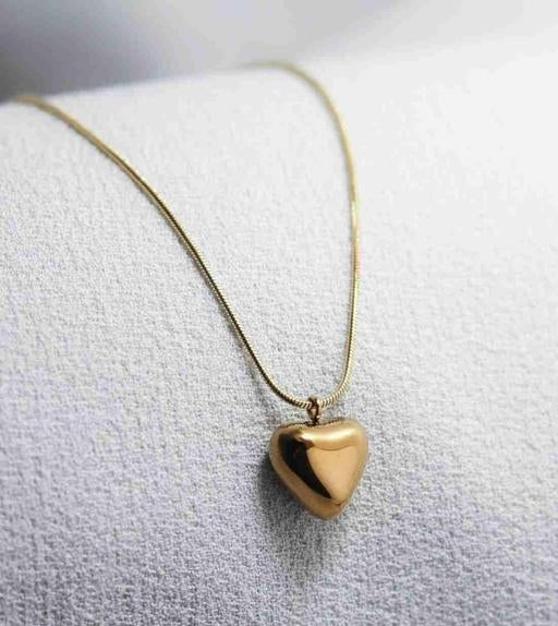 Stylish Gold Heart Pendant Anti-Tarnish l Pendant chain For Girls & Women