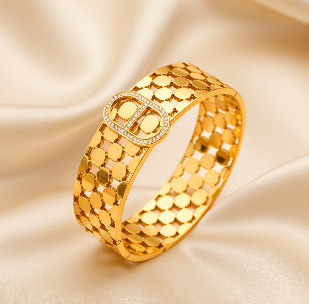 Sudipa Jewels 22k gold plated Stainless Steel bracelet For Girls & Women