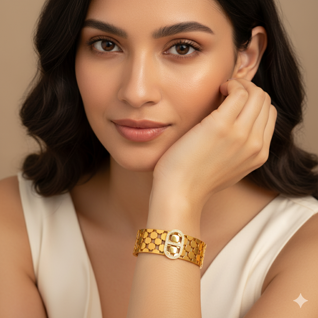 Sudipa Jewels 22k gold plated Stainless Steel bracelet For Girls & Women