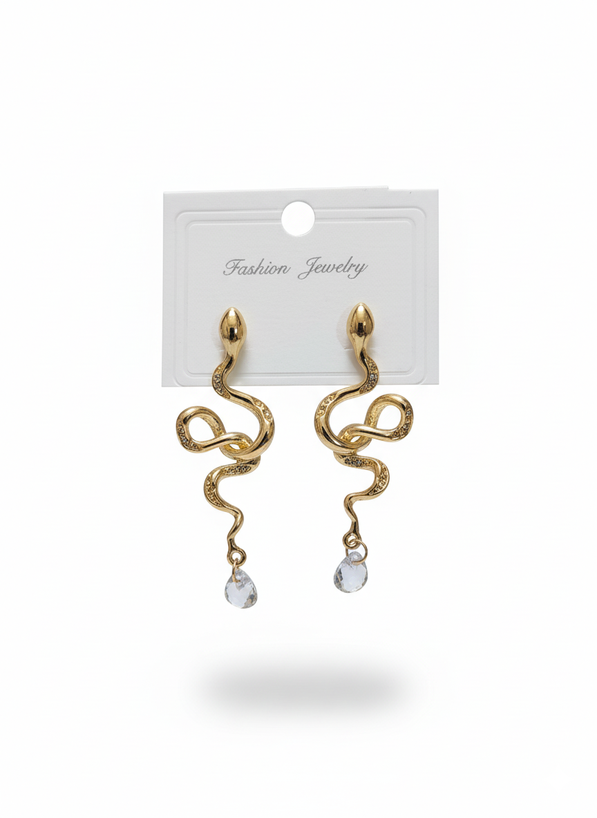 Sudipa Jewels Gold Snake Drop Earrings
