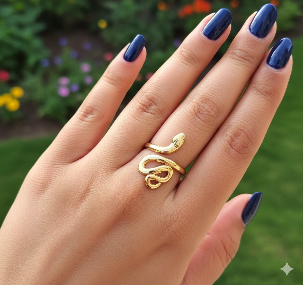 Snake-Head Gold Plated ring