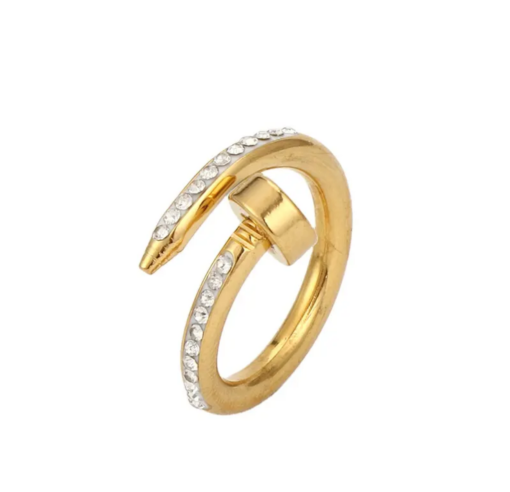 Gold Plated Anti Tarnish Crystal Studded Ring For Girls & Women