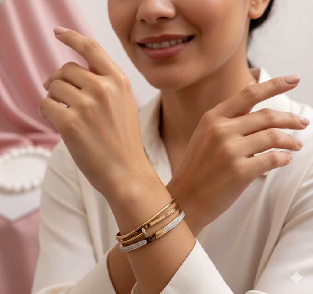 18k Gold Plated with American diamond Bracelet Chiara For Women & Girls