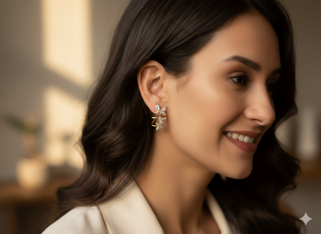 Korean-Style Butterfly Stud Earrings