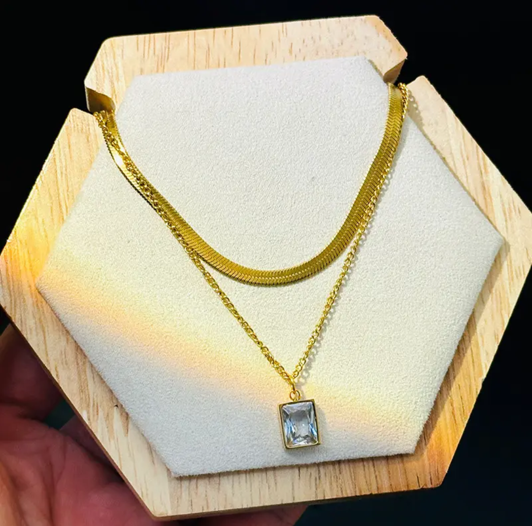 Gold-Plated Anti Tarnish Layered Necklace For Girls and Women